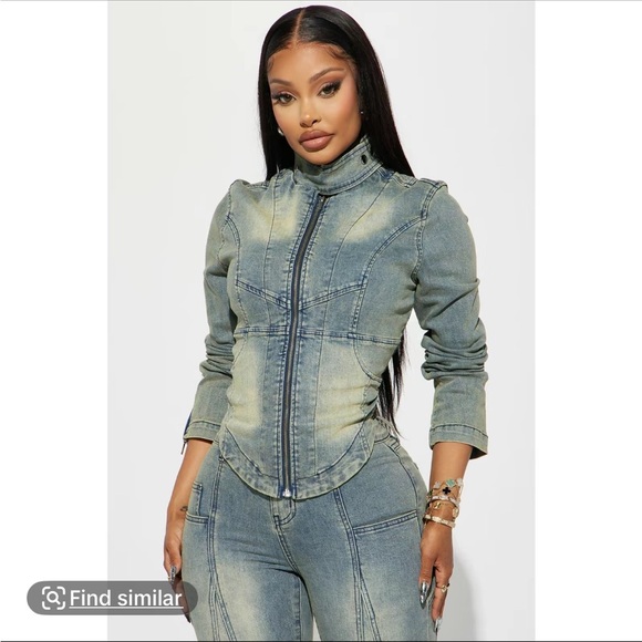 Fashion Nova Moto Mayhem Denim Women's Jacket - Picture 8 of 8